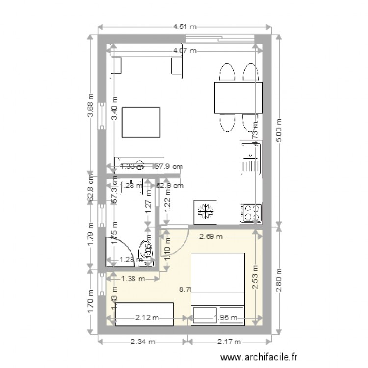 STUDIO  INGRID. Plan de 0 pièce et 0 m2