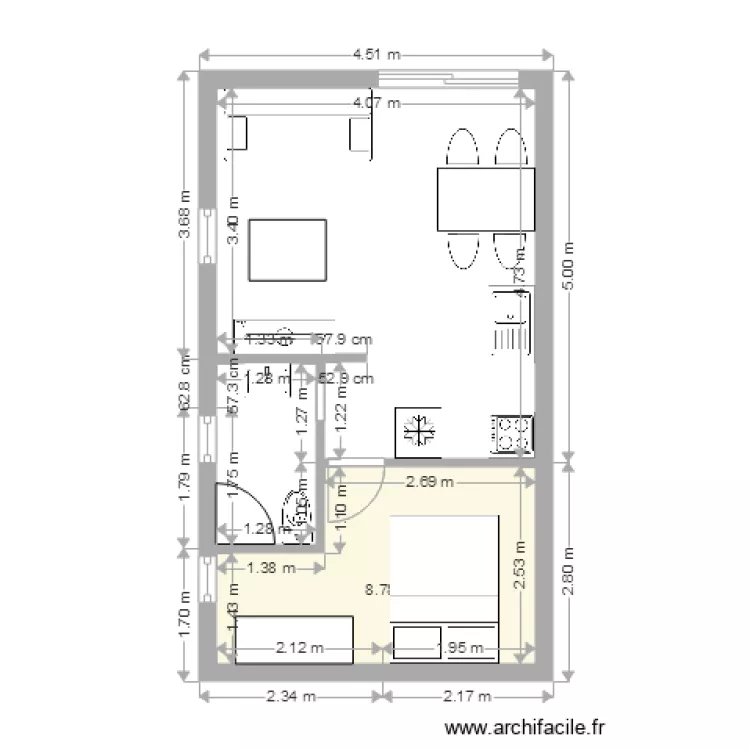 STUDIO  INGRID. Plan de 