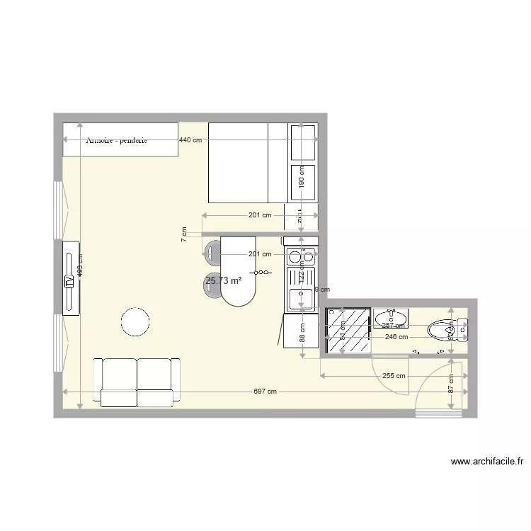 Studio boule rouge V1 . Plan de 