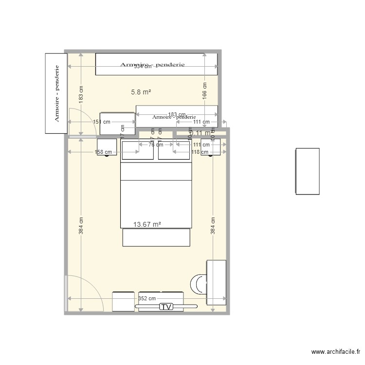 CHAMBRE MIMA. Plan de 0 pièce et 0 m2