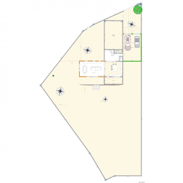 PROJET AVEC  EXTENTION. Plan de 0 pièce et 0 m2