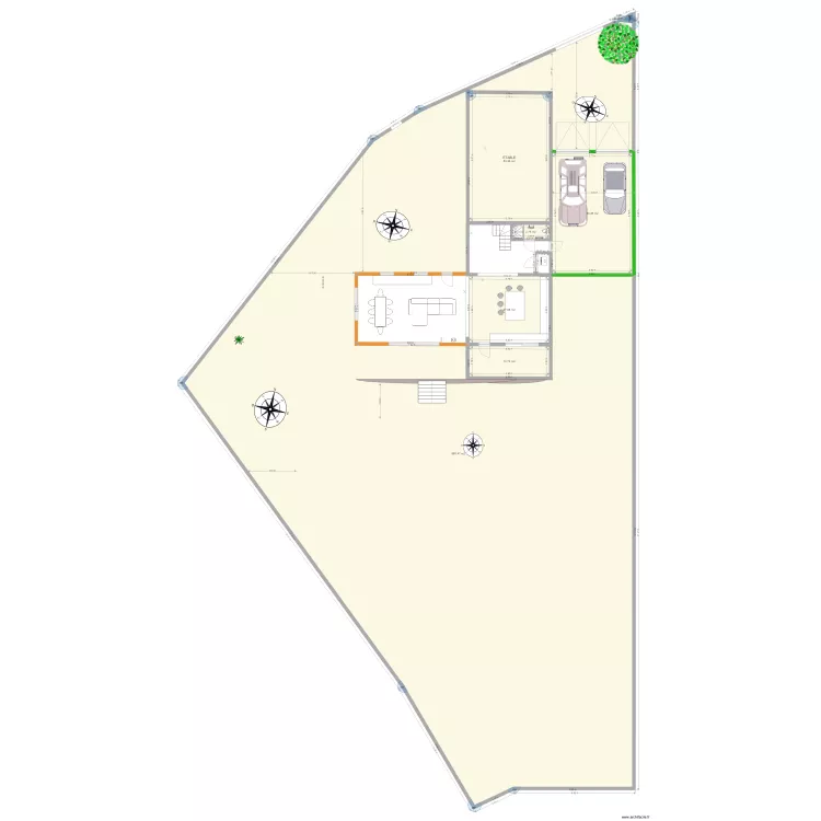 PROJET AVEC  EXTENTION. Plan de 0 pièce et 0 m2