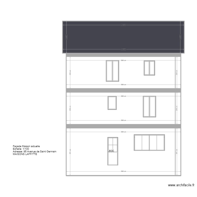 Facade courante. Plan de 0 pièce et 0 m2