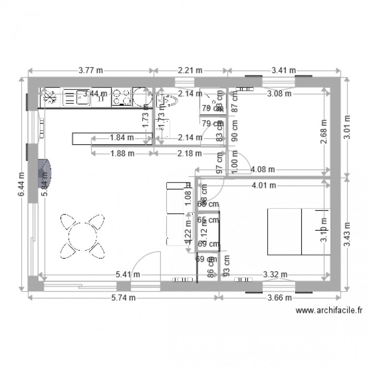 PLAN 50m2. Plan de 0 pièce et 0 m2