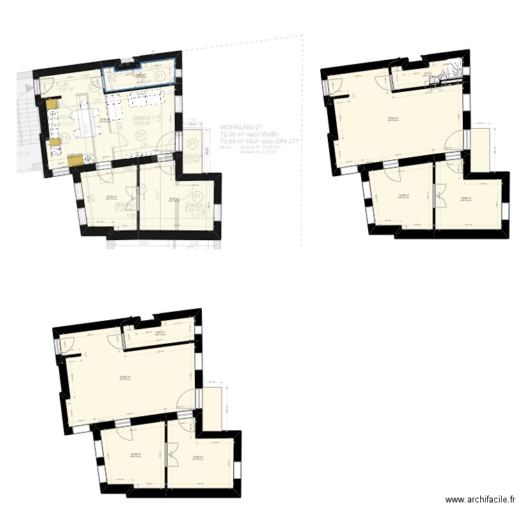 Körner str. Plan de 12 pièces et 216 m2