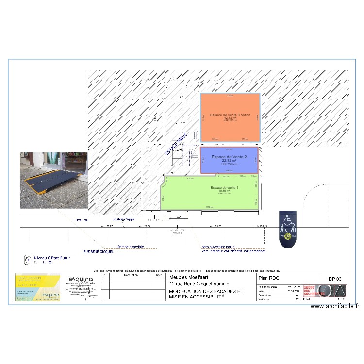 Dossier Laurent VACOSSIN . Plan de 3 pièces et 115 m2