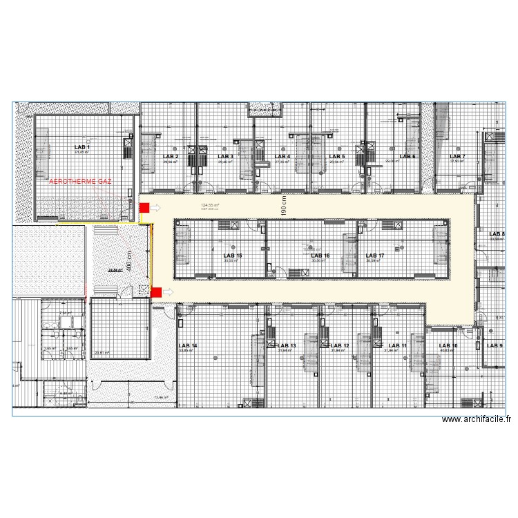 POSITION AEROTHERME VAISE. Plan de 2 pièces et 348 m2