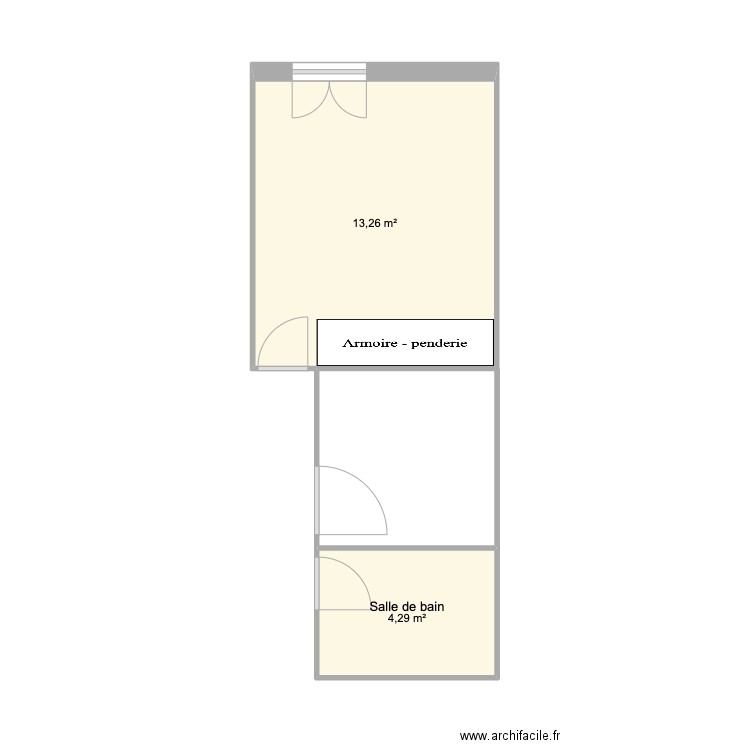 Saint JO. Plan de 2 pièces et 18 m2