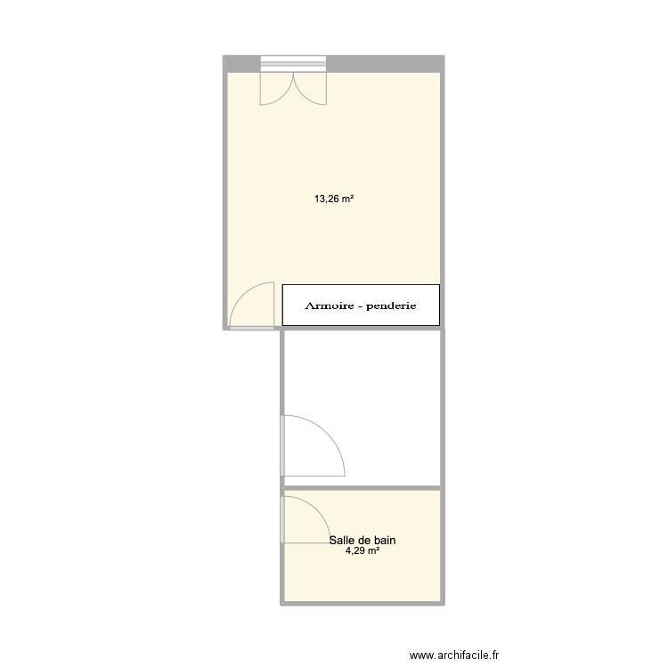 Saint JO. Plan de 2 pièces et 18 m2