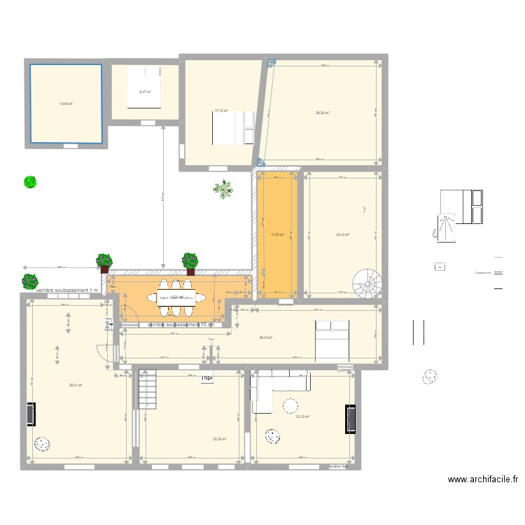 Noirmout avec étage. Plan de 0 pièce et 0 m2