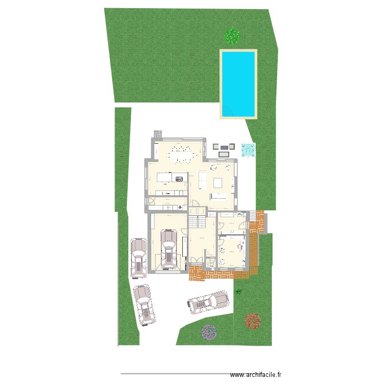 rdc3. Plan de 8 pièces et 156 m2