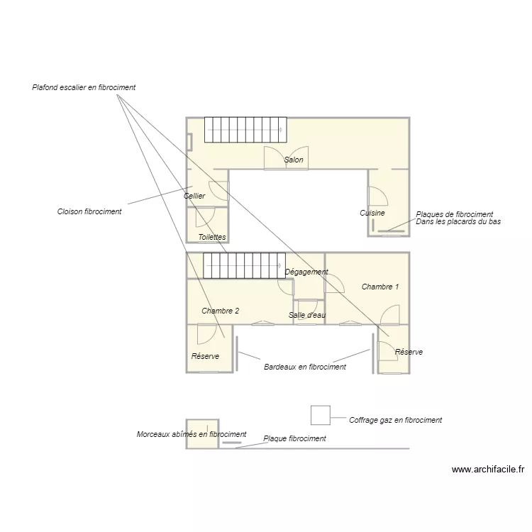 Croquis PEHAUT amiante. Plan de 