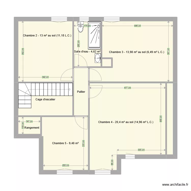 Etage 138, impasse des Acacias &agrave; Poisy. Plan de 