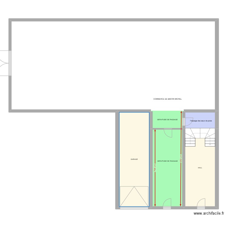 Rez-de-chaussée. Plan de 6 pièces et 263 m2