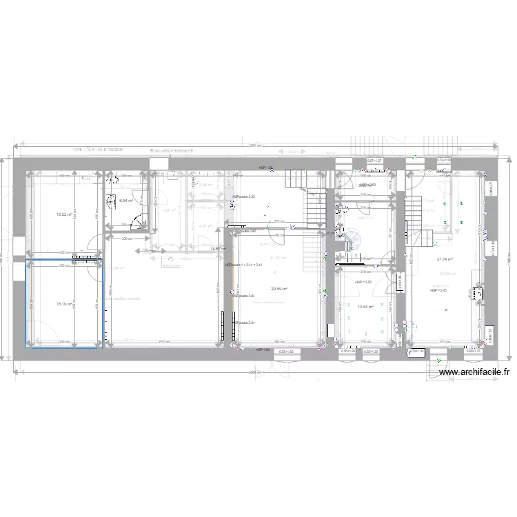 Coublevie projet 3 RdC  2 chambres etages. Plan de 