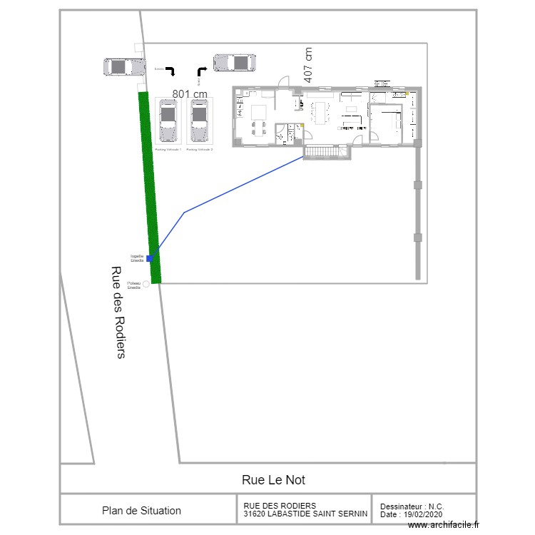 Plan de situation raccordements secs. Plan de 0 pièce et 0 m2