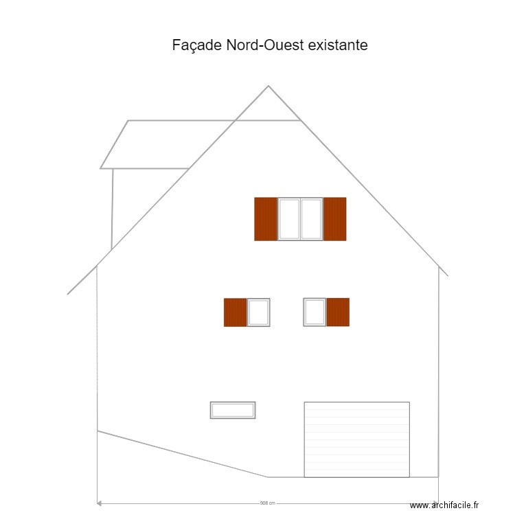 Facade NO existante. Plan de 0 pièce et 0 m2