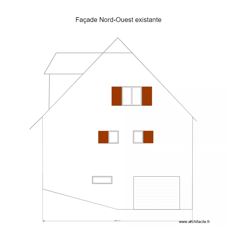 Facade NO existante. Plan de 