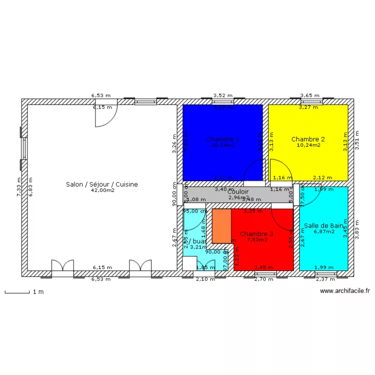 Maison de 83,05 metre carre. Plan de Maison de 83,05 metre carre. Plan de
