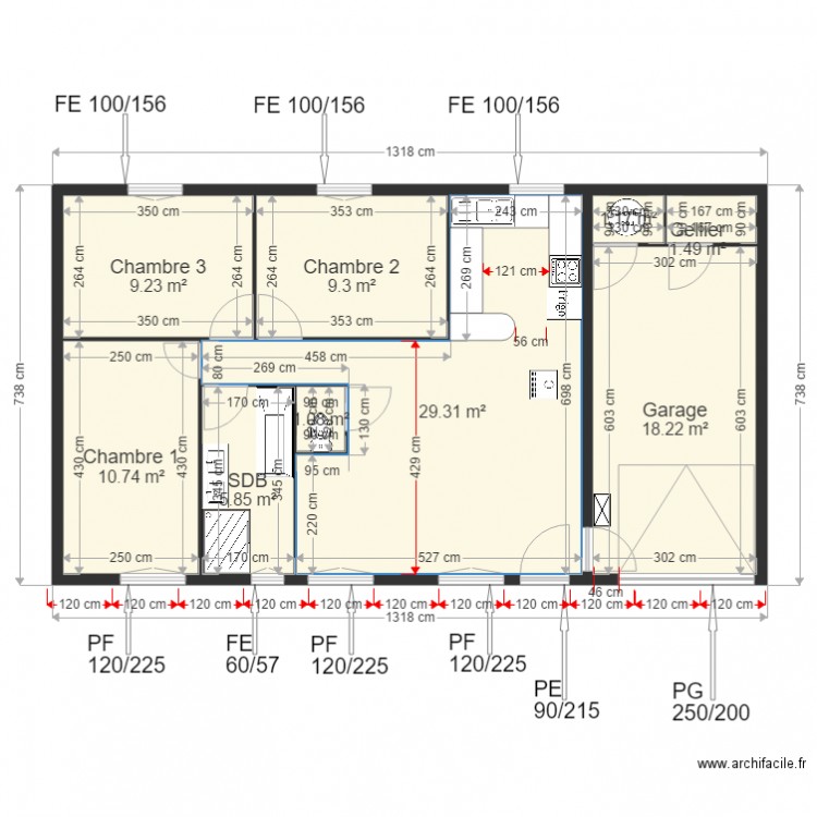 Plein pied Phenix. Plan de 0 pièce et 0 m2