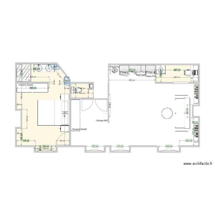 DUVIVIER 1ER ETAGE CUISINE PLUS PETITE. Plan de 0 pièce et 0 m2