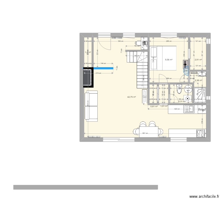 plan rez de chausser nov2018. Plan de 8 pièces et 63 m2