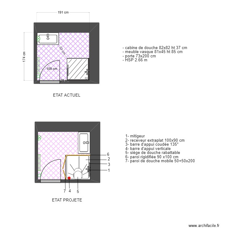 ACCESS BELHAMRI. Plan de 2 pièces et 7 m2