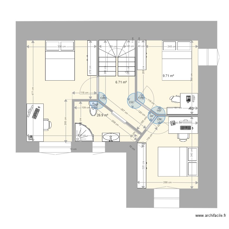 KERZEP étage projet. Plan de 0 pièce et 0 m2