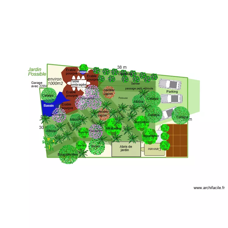 Am&eacute;nagement jardin 21. Plan de 