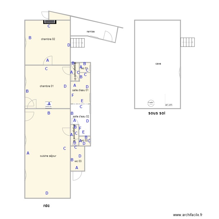 BOULISSIA PB. Plan de 13 pièces et 121 m2