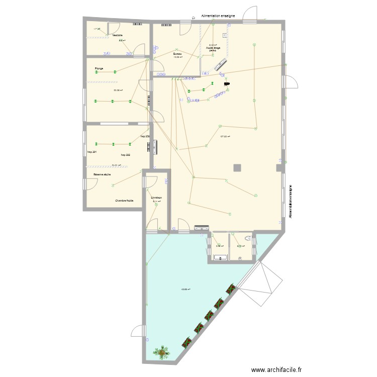 plan cuisine salle ELEC ZONE 1. Plan de 0 pièce et 0 m2