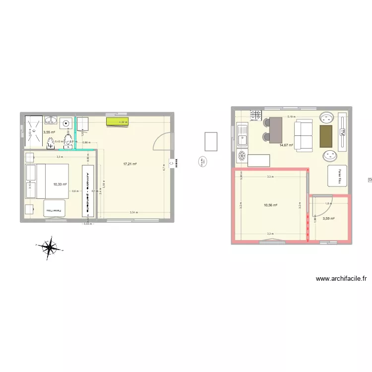 Maison Riv 2. Plan de 6 et 76 m² Maison Riv 2. Plan de 6 et 76 m²