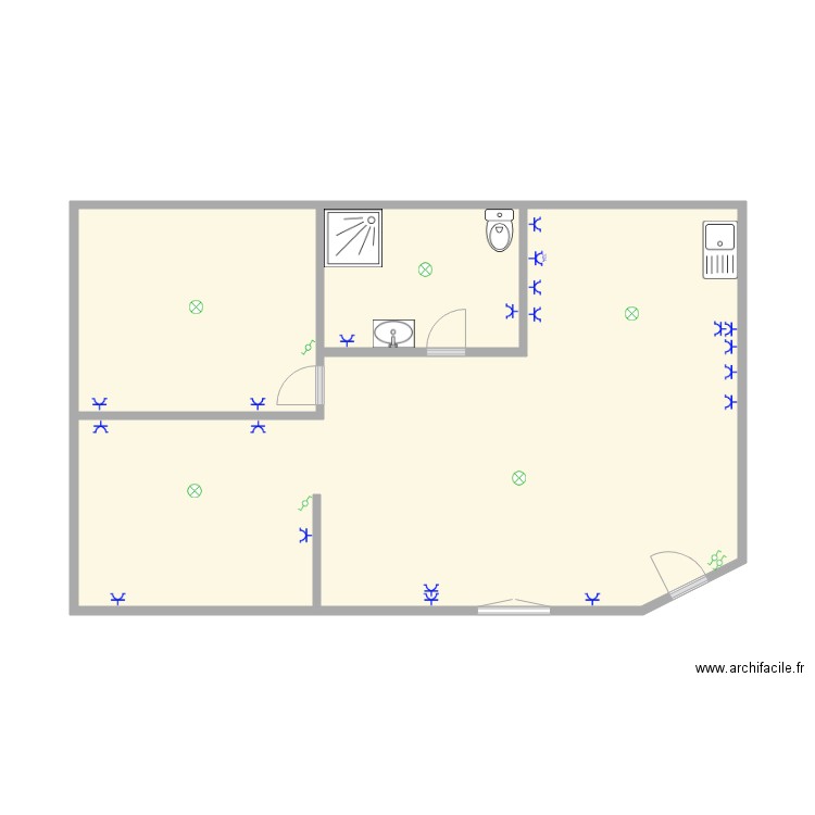 rez zad. Plan de 0 pièce et 0 m2