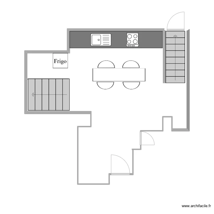 Cuisine 22 RP des Ar&egrave;nes. Plan de 