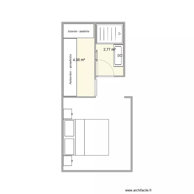 chambre parentale. Plan de 