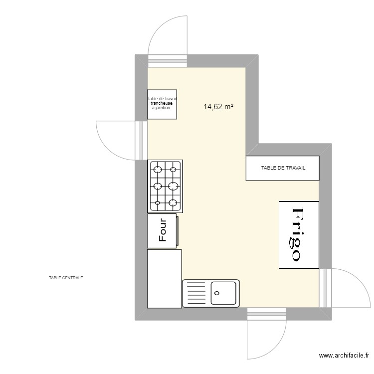 PIERROT 2. Plan de 1 pièce et 15 m2