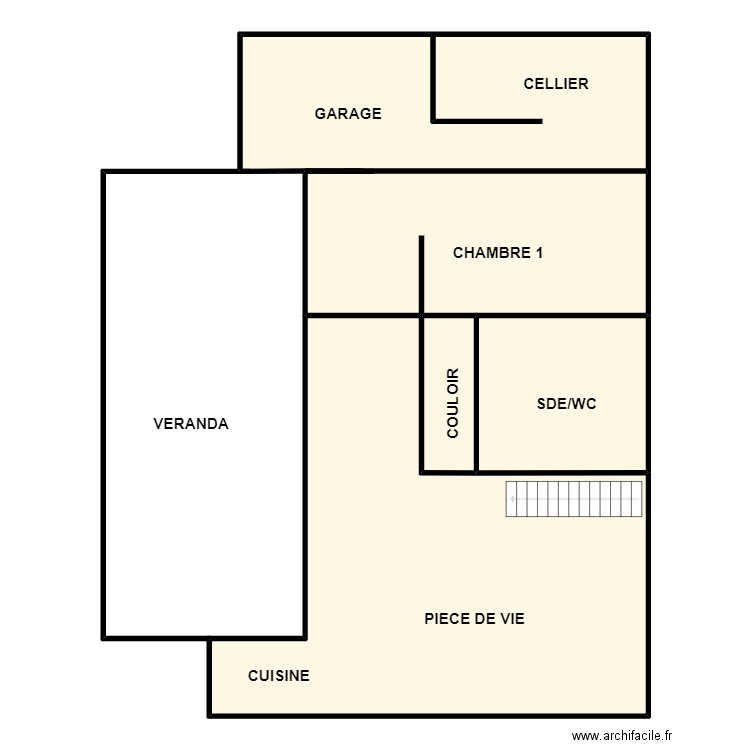 OUARY. Plan de 4 pièces et 208 m2