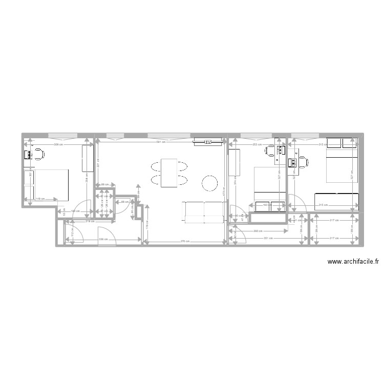 45 Joseph Vallier. Plan de 9 pièces et 38 m2