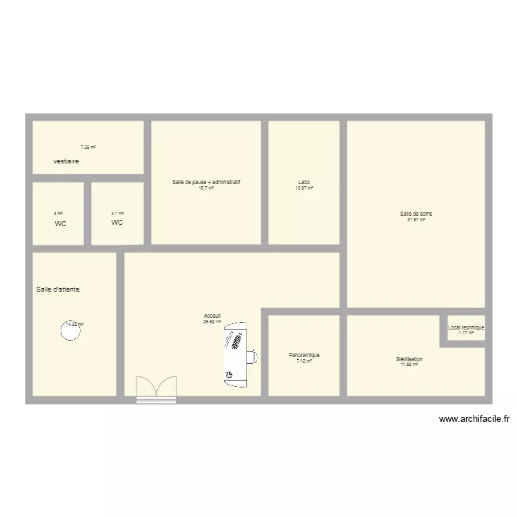 Cabinet solo num&eacute;ro2. Plan de 0 pièce et 0 m2
