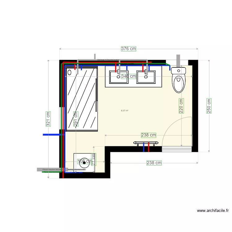 Sdb Millington schéma sanitaire. Plan de Sdb Millington schéma sanitaire. Plan de