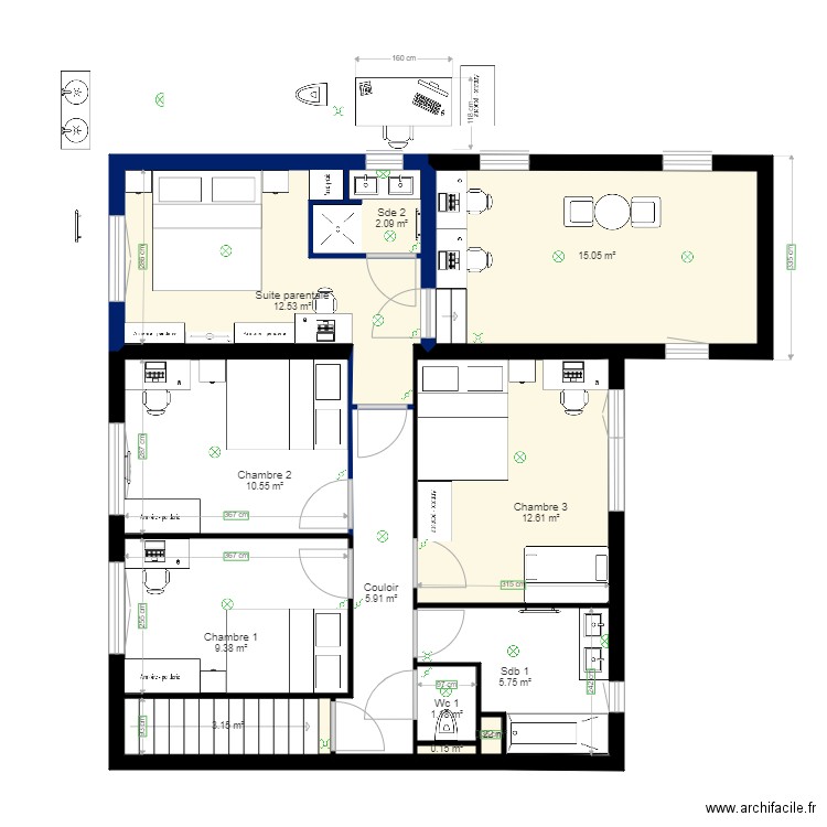 plan extension version simple. Plan de 0 pièce et 0 m2