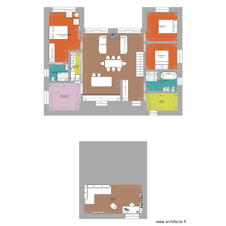 Plan maison Guillaume8Alicia avec salle de jeux4. Plan de 0 pièce et 0 m2
