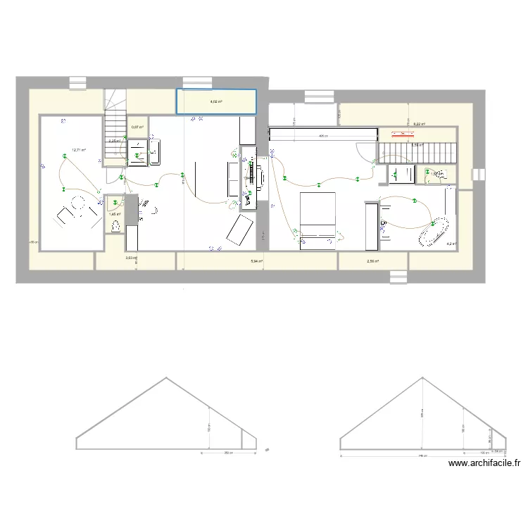 La Soudelle combles Electricit&eacute;. Plan de 