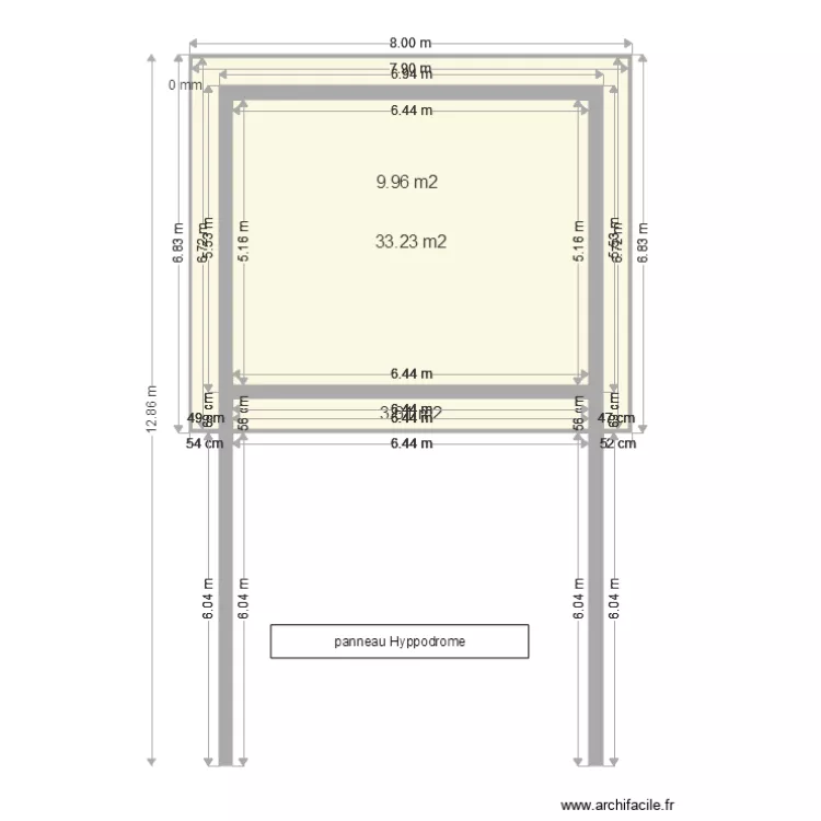 panneau hypodromme. Plan de 