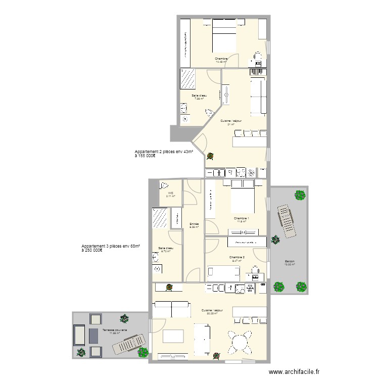 ALTHEA F2 et F3 1er étage. Plan de 0 pièce et 0 m2