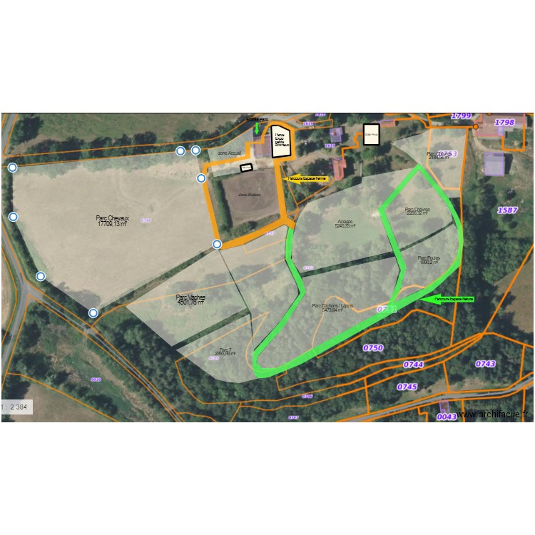 Ethoparc. Plan de 3 pièces et 681 m2