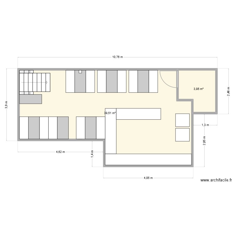 Casa Las Mercedes. Plan de 2 pièces et 43 m2