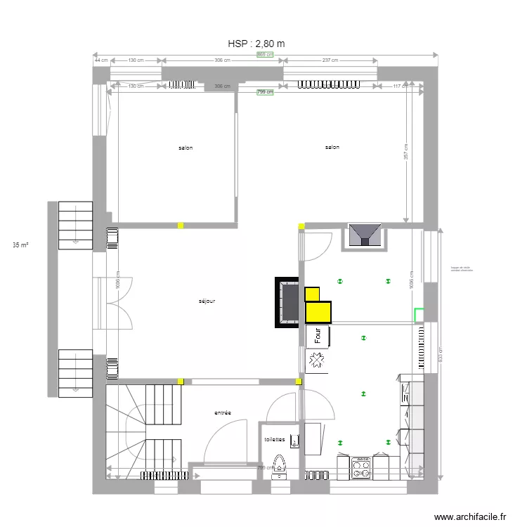 Enghien rez de chauss&eacute;e 22 03 2021. Plan de 