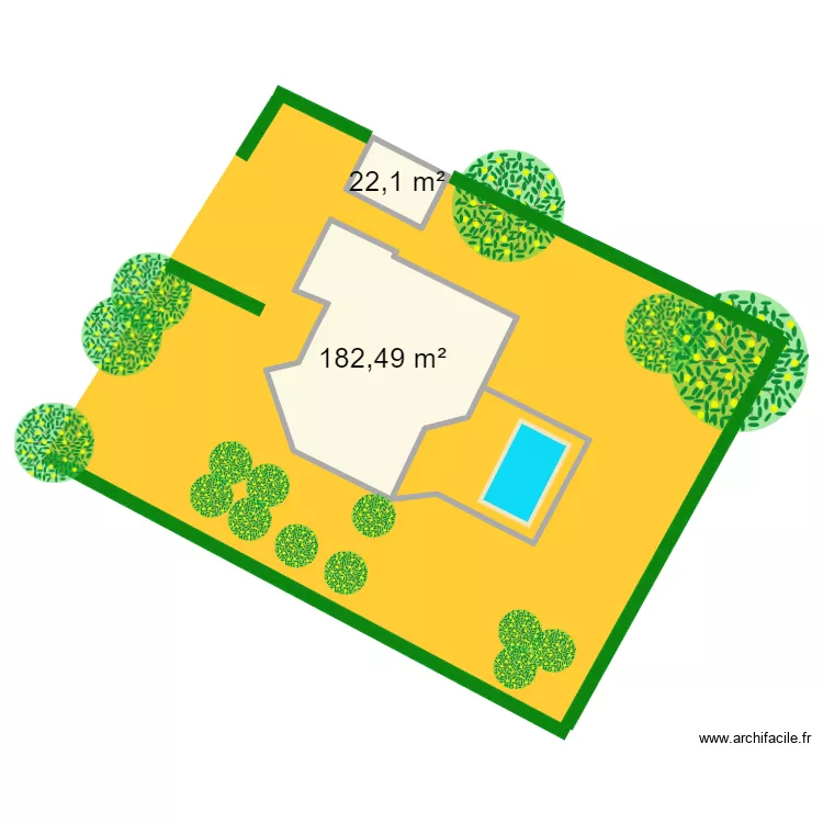 maison_piscine. Plan de 