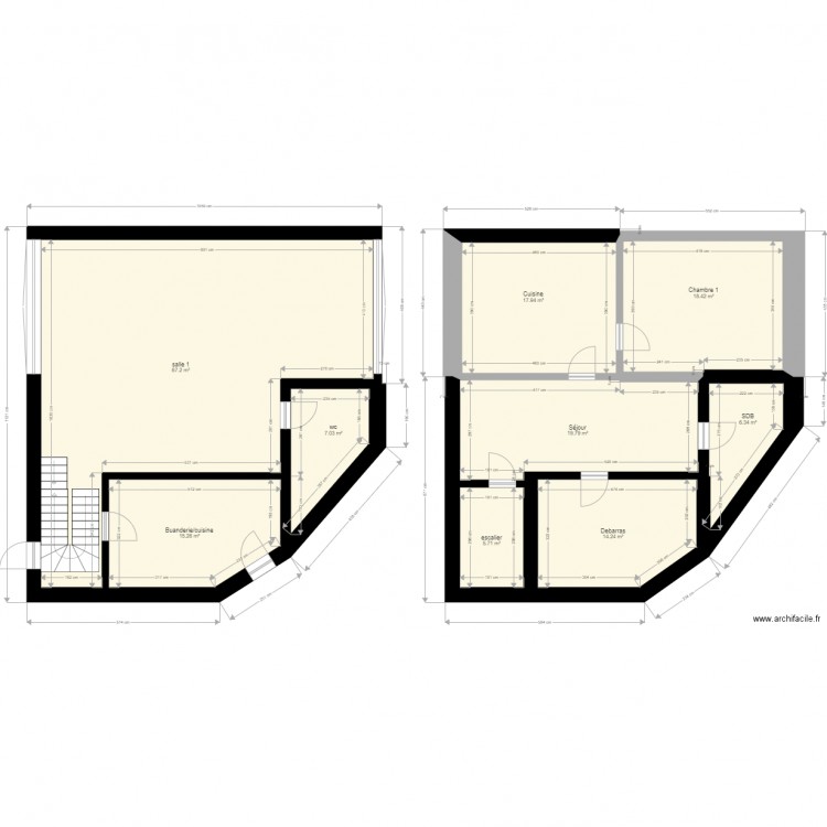 logement 1. Plan de 0 pièce et 0 m2